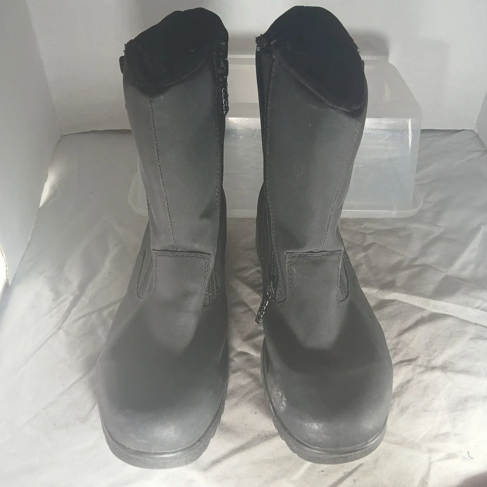 Totes Womens Black Mid Calf Winter Snow Boots Side Zip‎ 10W 609742-0020